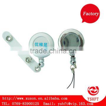 plastic silver and oil injection retractable badge holder yoyo for doctors and nurses