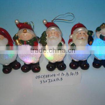 Ceramic Christmas characters with EVA body+Led light tree ornaments(Christmas decoration,home decoration,handicraft,giftware)