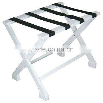 Foldable Wooden White Luggage Rack