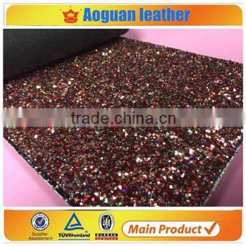 2016 free samples glitter paper big glitter multi cheeni pu leather glitter wallpaper                        
                                                Quality Choice