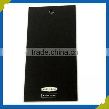 China hang tag Guangdong factory printing machine black hang tag garment black tags