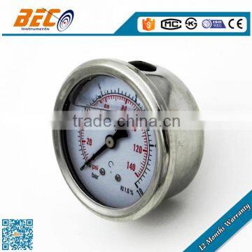 Industrial standard all SS glycerine pressure gauge