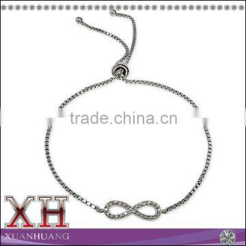 Most pupular design 925 sterling silver ajustable infinity bracelet