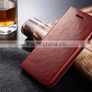 Genuine Leather Magnetic Flip Wallet Case for Samsung Galaxy s6 Edge Plus