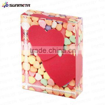 Manufacturer Supply Fashion Sublimation Crystal Love Photo Frame for Wedding Gift photo-4