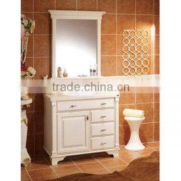 OPPEIN Bohemia Romantic Ivory White MDF Bathroom Cabinet