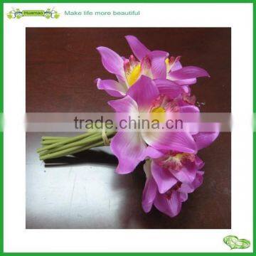 26cm Purple Artificial Cymbidium Bouquet Wedding Flowers