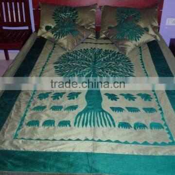 Green Silk Tree Of Life Bedspread /Bed-cover