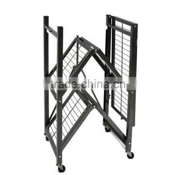 heavy duty supermarket metal storage store shelf with wheels