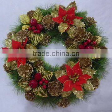 2016 new arriving design 4cm green decorative wreath