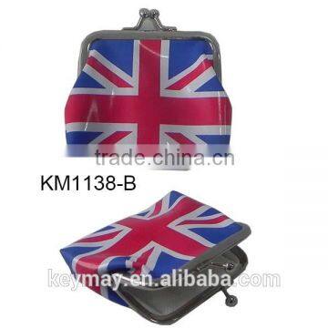 China supplier wholesale flag pattern promotional PVC coin purse