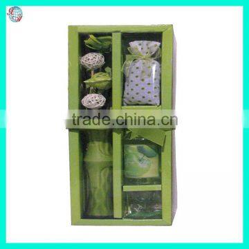 Ceramic Flower Glass Bottle Candle Reed Diffuser With Potpourri Bag