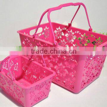 HOT SALE fancy cheap plastic basket with handle