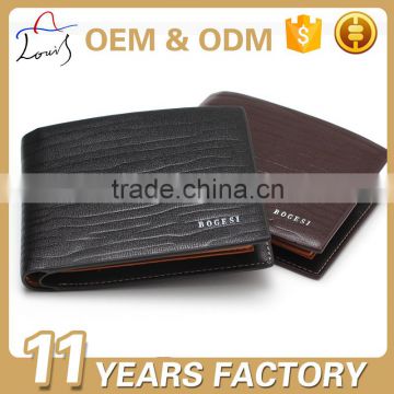 2016 Popular pu leather men's wallet manufacturer