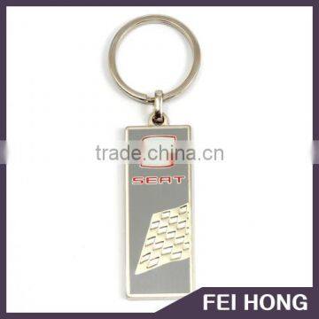 Advertising man fashion car racing tag keychain for seat