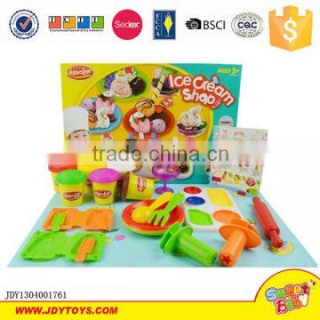 DIY 3D colorful play dough toys ice cream modeling color clay for kids