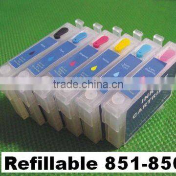 (RCE851-856) refillable refill ink cartridge for Epson T0851-T0856 851 85 Stylus Photo 1390 BK/C/M/Y/LC/LM (with ARC chip)