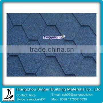 Blue color hexagon asphalt shingle/Mosiac asphalt shingle