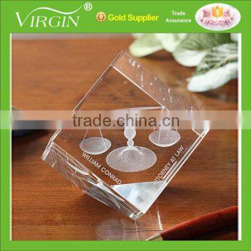 wholesale virgin crystal paper weight for office desktop gift set or wedding faver gift