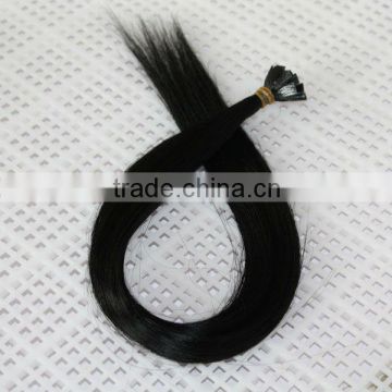 Good quality flat tip keratin hair extension wholesale 1g strand 18inch black Paypal acceptable