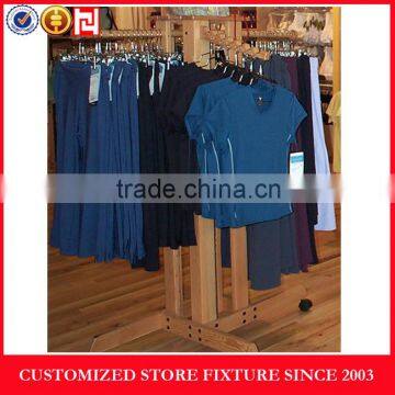 Customized creative wooden clothes display stand