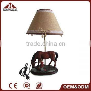 american western cowboy style resin decorative horse table lamp