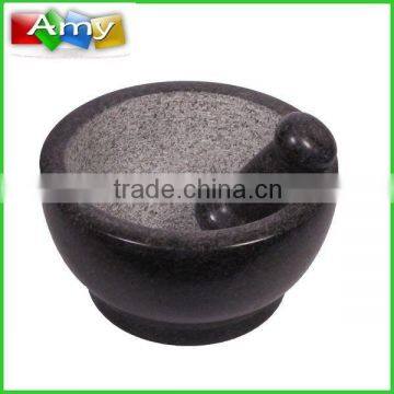 8.5 Inch Polished Granite Mortar And Pestle