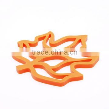 food grade elegant leaf shape silicone tea coaster