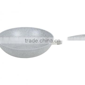 gray marble coating non stick wok