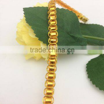 kaiyuan manufacturer custom circle tinsel thin golden lace braid trim