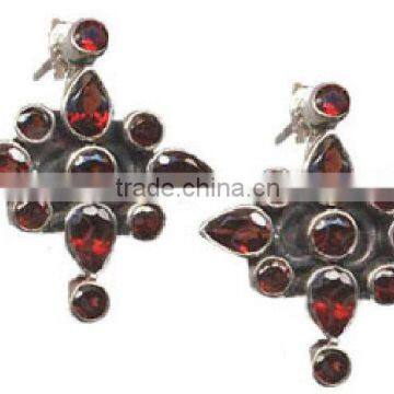 Marvelous Sweet !! Dyed Ruby 925 Sterling Silver Earring, Vintage Silver Jewellery, Adorable Silver Jewellery