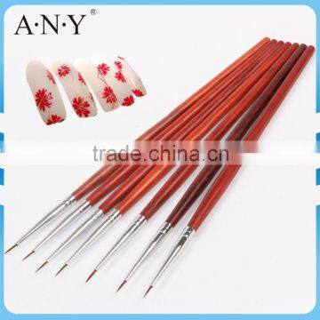 ANY Beauty Art Nails Design Rosewood Handle Sable Hair Nail Brush for Nail Art Drawing