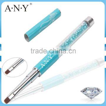 ANY Nail Art Beauty Design UV Gel Nails Rhinestone Handle Flat Micropainting Nail Brushes for Gel Nail Pennellie