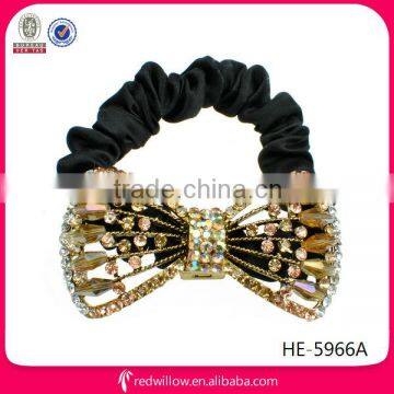 2014 New arrival fashion crystal stones bowknot fabric hair bands