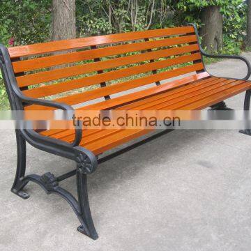 Outdoor cast iron and wooden bench patio furniture