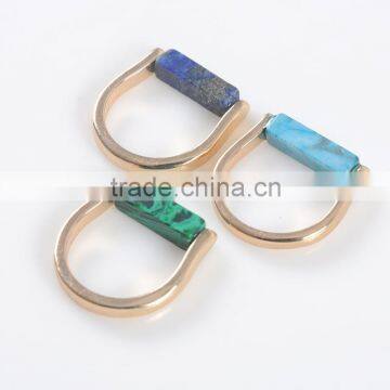 Hot Sale Charm Fashion Turquoise Mens Gold Ring photo-5