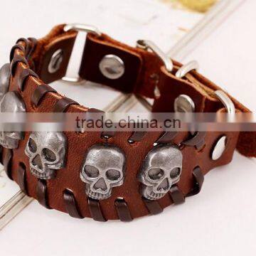 Letter Bracelet Wristband Cuff Real Leather Bracelet For Men Women