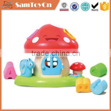 Best gift cute blocks playhouse mushroom toy with light and music