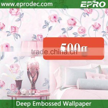 2015 high quality deep embossed flower wallpaper for home