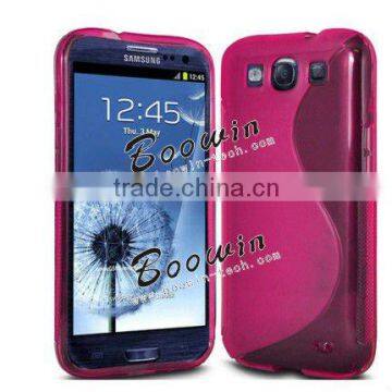 for samsung galaxy siii I9300 hot pink S-line Gel silicon Case Rubber Skin Tpu Cover case