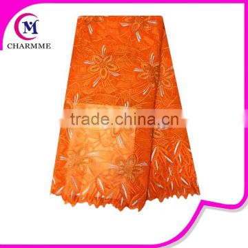 Best sales new organza design french net design with embroidery CCL-6O005 african organza lace fabric