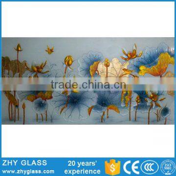 Handmade Fusing Beautiful Glass Painting Design Of Flower