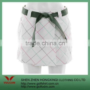 Grid White Casual Women Golf Dress