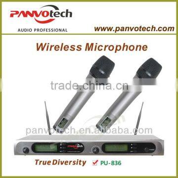 Dual channel UHF wireless microphone true diversity with long range
