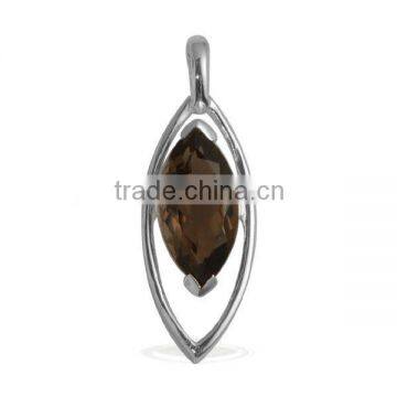Smoky Quartz Pendants, 925 Sterling Silver Natural Gemstone Pendants