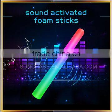 2016 New Product Sound Activated LED Flashing Foam Stick, 16" led light foam stick with sound activated