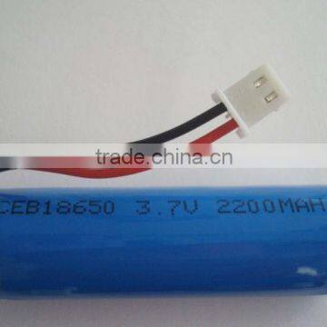 (Packing PCB and wire) 3.7 V 18650 battery 2200mAh Rechargeable battery