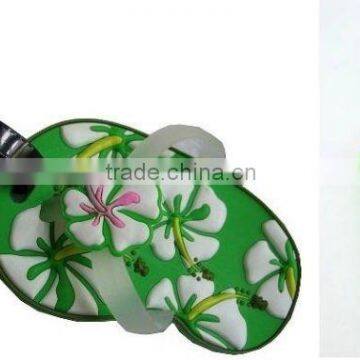 individual design embossed beautiful flower cute shoe mode soft pvc luggage tags steel