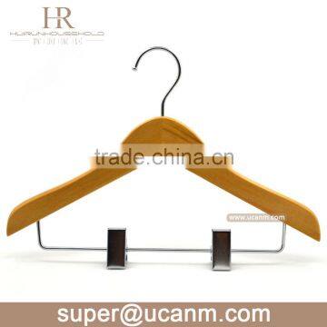 HRWK-300GN natural kids wood coat clip hanger