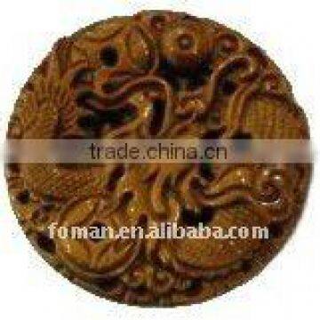 50mm round dragon carving tiger eye carving precious stones
